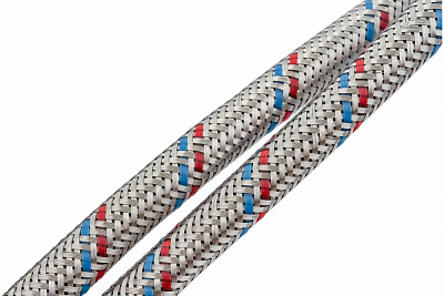 Подводка в оплётке S/S для смесителя Mateu FIL- NOX, 1/2 x М10*1 х 18(35), 0.4 м (пара)