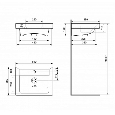 Раковина Aquaton Тигода 50 1WH302128
