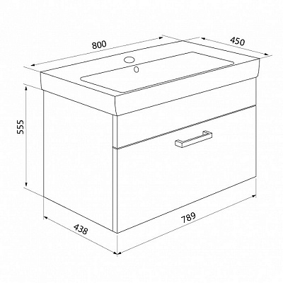 Тумба с раковиной IDDIS Mirro 80 MIR80W0i95K