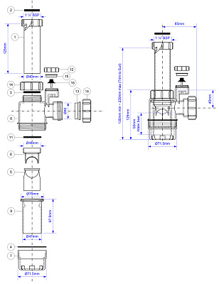 Сифон для раковины McAlpine MRW240NW