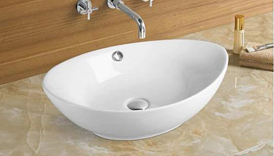 Раковина накладная на столешницу 57 см Velvex 7027A овальная