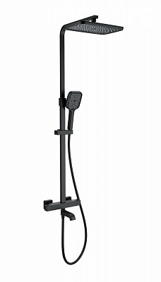 Душевая система с термостатом Wonzon & Woghand STAY 3, Черный матовый WW-B3026-T1-MB
