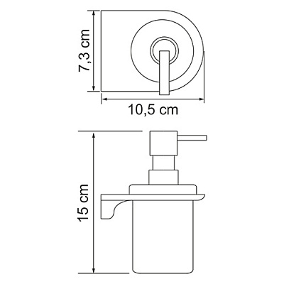 Дозатор для жидкого мыла стеклянный, 170 ml WasserKRAFT Kammel K-8399