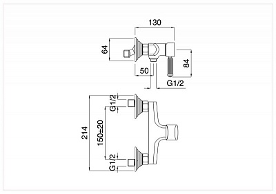 Смеситель для душа CEZARES OLIMP-DM-L OLIMP-DM-03/24-L