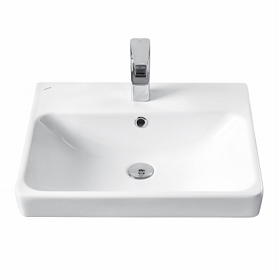 Тумба с раковиной AQUATON Сканди Doors 55 белый глянец/дуб рустикальный 1A278801SDZ90