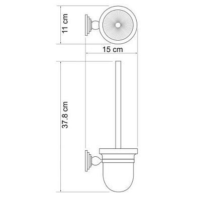 Щетка для унитаза подвесная WasserKRAFT Ammer K-7027 хром
