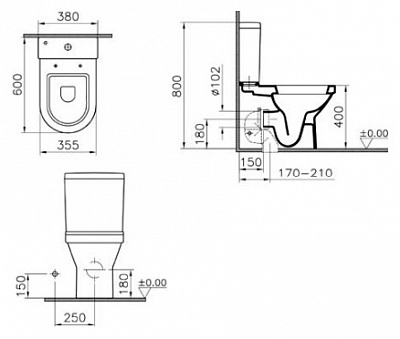 Унитаз пристенный Vitra S50 9798B003-7200