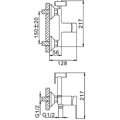 Гигиенический душ с настенным смесителем ф35 FRAP F2041
