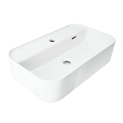 Раковина накладная 60 Sanita Luxe Infinity Shelf INF60SLWB01SH (с отверстием под смеситель)