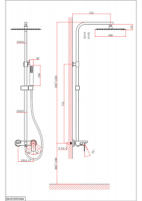 Душевая система D&K Bayern.Liszt DA1513701A04 хром