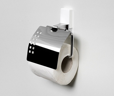 Держатель для туалетной бумаги с крышкой WasserKRAFT Leine K-5025WHITE хром