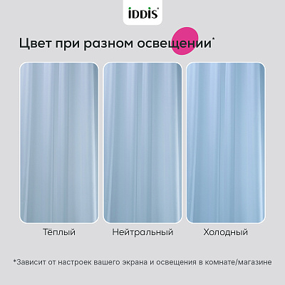 Штора для ванной 200x180 см Iddis TS04P18i11 голубой полиэстер