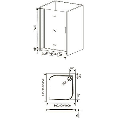 Душевая дверь 80см Good Door Fantasy 80 DR-80-C-CH ФА00032