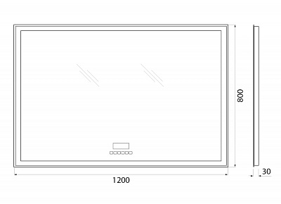 Зеркало BelBagno SPC-GRT-1200-800-LED-TCH-RAD