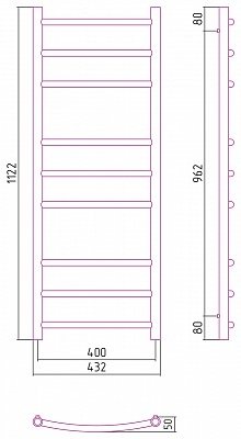 Полотенцесушитель комбинированный Сунержа Галант-ПРОФИ 1200x400