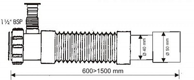 Гофра 1 1/2 McALPINE 1,5 м MRMF-2-1,5W с отводом