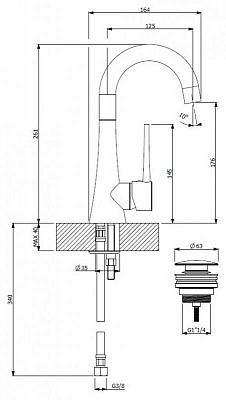 Смеситель для раковины CEZARES TINK-LSM1 TINK-LSM1-OR