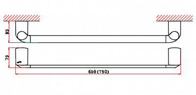 Держатель полотенец 60 см VRI Baciano HG800313