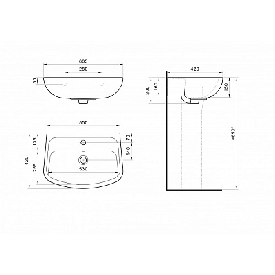 Раковина Santek Лонги 60х42 1WH501756