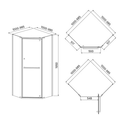 Душевое ограждение IDDIS Steel 100х100х195 STE8SS0i23
