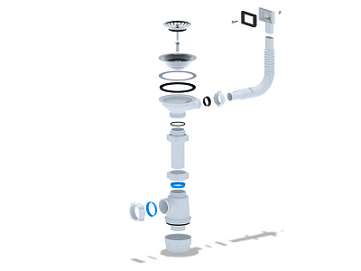 Сифон для мойки АНИ пласт Грот 3 1/2