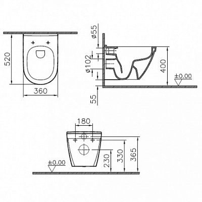 Унитаз подвесной Vitra S50 7740B003-6039