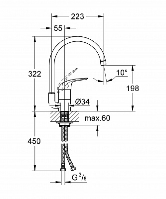 Смеситель для кухни Grohe Euroeco 32752000