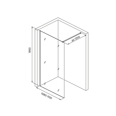 Душевая перегородка Walk In Iddis Slide SLI8CS1i23 1100х1950