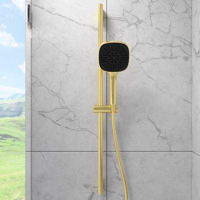 Душевой гарнитур Vitra Core Square A4591725EXP брашированное золото