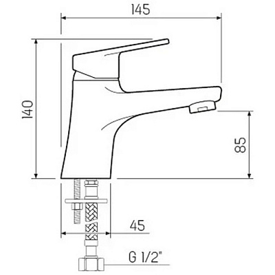 Смеситель для умывальника РМС SL132-001F