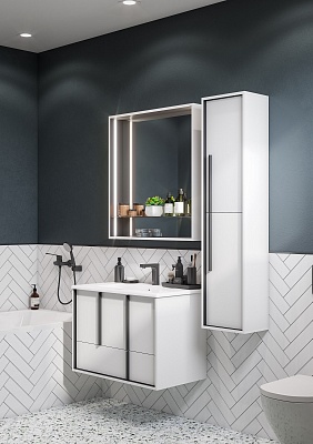 Зеркальный шкаф Aquaton Ривьера 80 белый матовый 1A239102RVX20