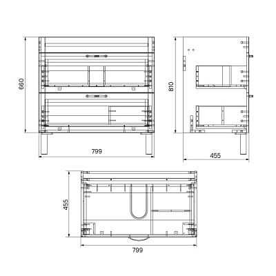 Тумба с раковиной, напольная IDDIS Oxford OXF80W0i95K 80 см