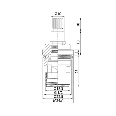 Кранбукса керамическая 180° 20 зубцов G 1/2