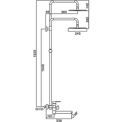 Душевая стойка со смесителем Frap F24801