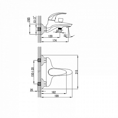 Смеситель для ванны Iddis Leaf LEASB00I02