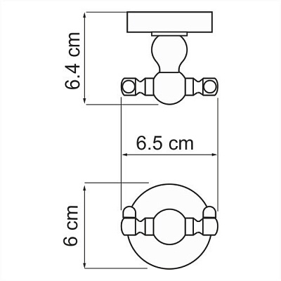 Крючок двойной WK K-85023D/K-69023D/K-77023D хром
