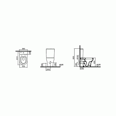 Унитаз-компакт Vitra Zentrum (без микролифта) 9012B003-7203