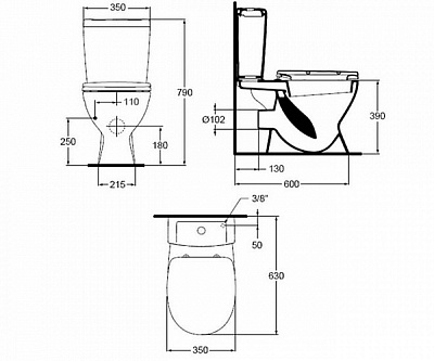 Ideal Standard Evrovit + унитаз (V337001)+стульчак дюропласт