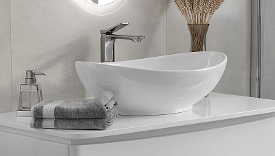 Раковина накладная на столешницу 57 см Velvex 7027A овальная