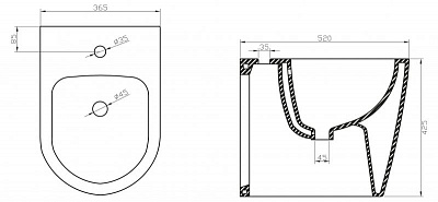 Биде напольное BelBagno Marino BB105B