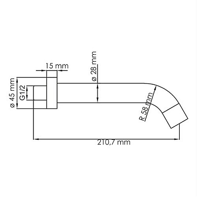 Настенный излив для ванны WasserKraft A149