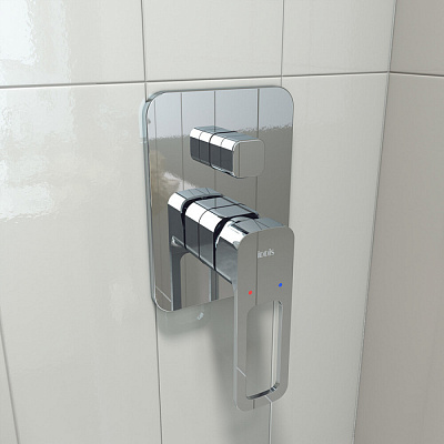 Встраиваемый поворотный смеситель с двумя выходами Iddis Slide SLISB00i67