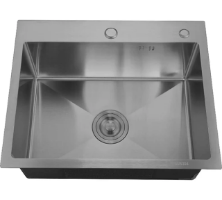 Кухонная мойка с корзиной раздвижной и дозатором РМС MR-6050BL черная