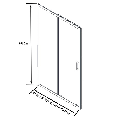 Дверь в нишу GoodDoor Cube КУ00026 110 черный КУ00026