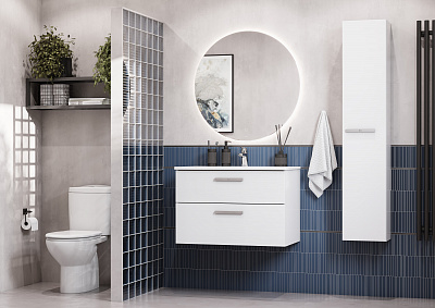 Тумба под раковину Roca Victoria 80 белый глянец 2 ящика A857470806