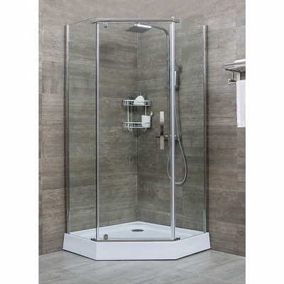 Душевое ограждение 100х100 трапеция ALEX BAITLER AB215-100, без поддона