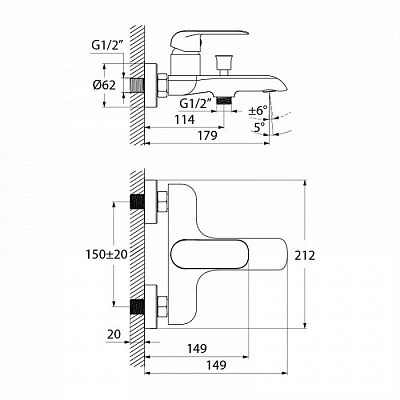 Смеситель для ванны Iddis Calipso CALSB00i02