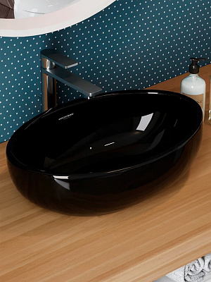 Раковина накладная Sanita Luxe Ringo 53 черная WB CT Ringo 53-N BLK G S1