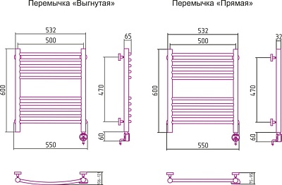 Полотенцесушитель электрический Сунержа Богема 600х500 ТЭН правый (Пастельный зелёный, ТЭН Хром)