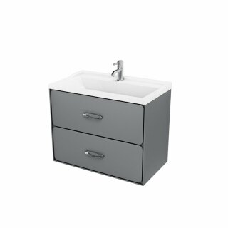 Подвесная серая матовая MIRSANT Viva 80 тумба УТ000084561 (под раковину Conte 80) (рак. 264502 в комплект не входит)